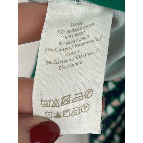 Boden True Green Geo Kensington turnup trouser pants, size 2P, EUC - Picture 3 of 10